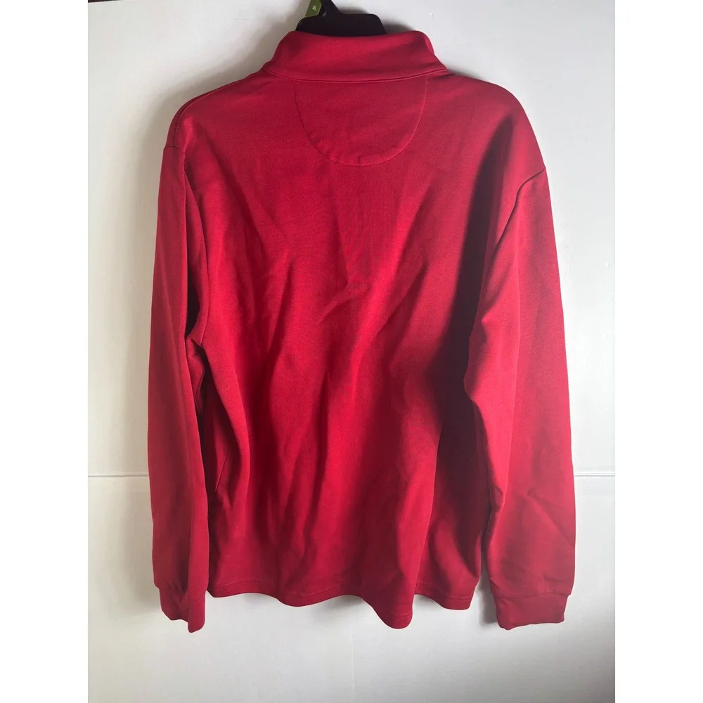 Brooks Brothers Mens Red Freestate Electric Embroidered Quarter Zip Pullover L